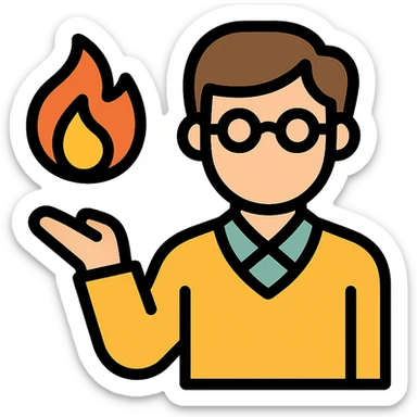 teacher with fireball sticker