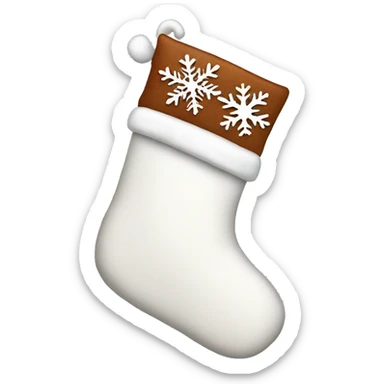 White Christmas stocking with snowflakes  sticker