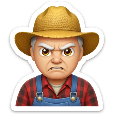 angry farmer  sticker