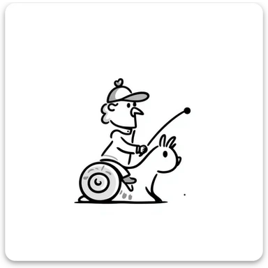 doodle style chicken jockey sticker