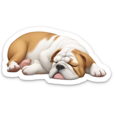 English bulldog sleeping sticker