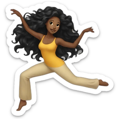 Beautiful Black women long hair dancing sticker