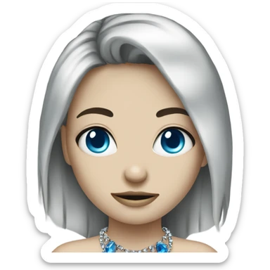 blue-eyed emo girl with jewelry sticker