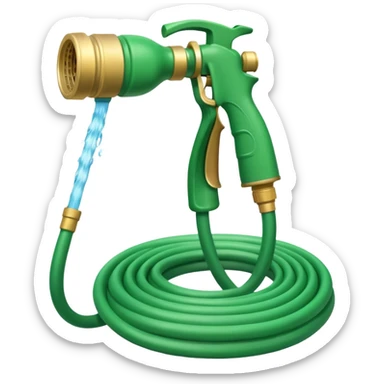 A garden hose spewing water sticker