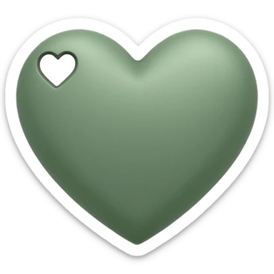 sage green heart sticker