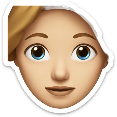 brown-haired woman with long hair, blue eyes  sticker