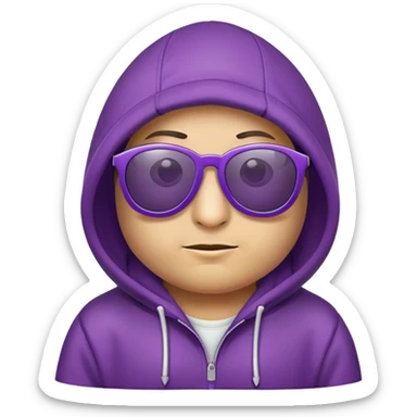 eggplant with hoodie and sunglasses sticker