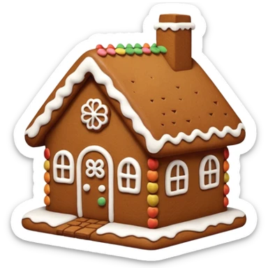 minimalistic gingerbread house sticker