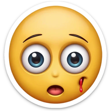 emoji with eyeballs popping out of head like a cartoon character sticker