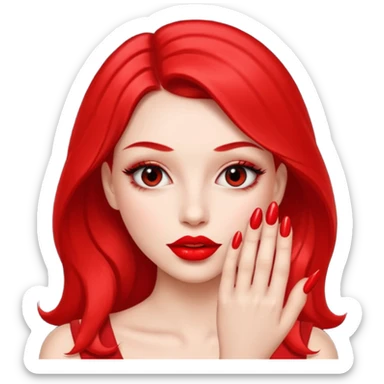Girly pop with extra Long nails and big lips sticker