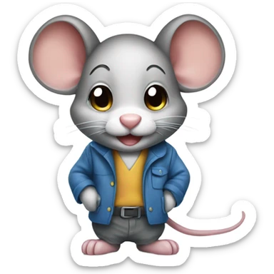 Cute mouse job done sticker