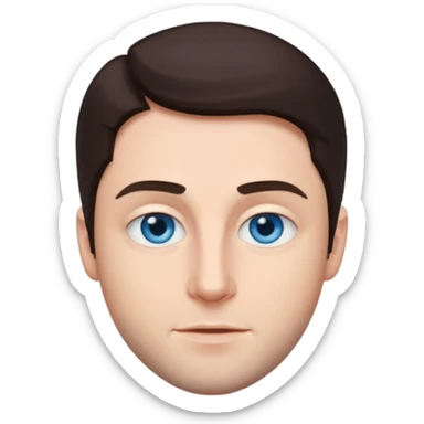 Jon Abrahams (b.1977) with blue eyes, dark brown hair sticker