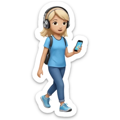 girl walking with musiz sticker