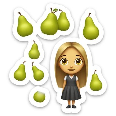Pear shaped girl sticker