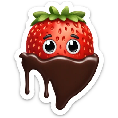strawberries with chocolate sticker