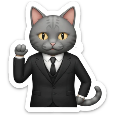 cat mafia corleone dead, eyes X sticker