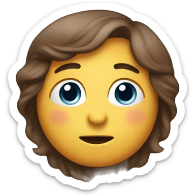 Emoji face with a soft, gentle smile expressing deep sadness and understanding; soulful eyes slightly lowered to convey empathy and inner depth sticker
