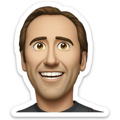 Nicolas Cage from Face Off smiling fanatically sticker