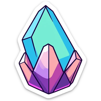 rainbow aura quartz crystal sticker