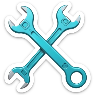 wrench emoji, turquoise color sticker