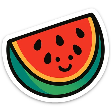 summer watermelon slice with seeds cheerful bold style sticker