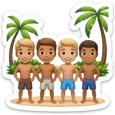 boys having fun outdoors sticker