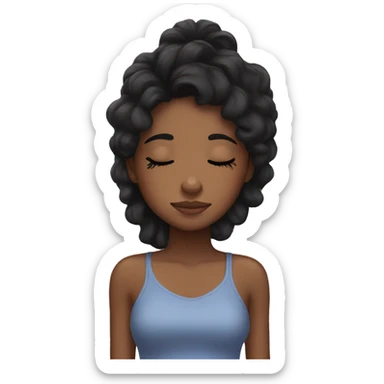 Black hair girl sleeping  sticker