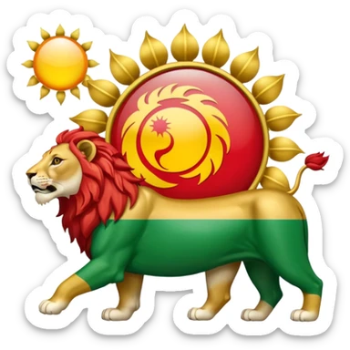 Iran flag lion and the sun flag sticker