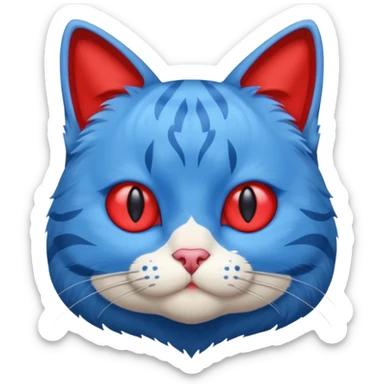 Cat with no ears head blue body blue with gadget red tail creator in fujiko pro sticker