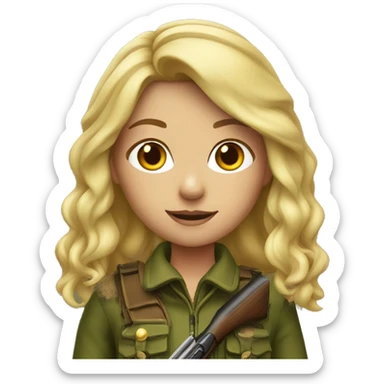 Blonde girl in hunting outfit sticker