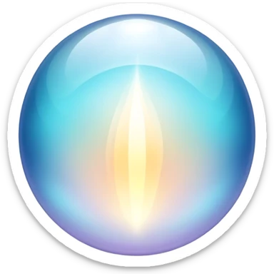 Minimalist ethereal glowing orb with soft subtle waves radiating outward, gentle floating aura, elegant and minimal sticker