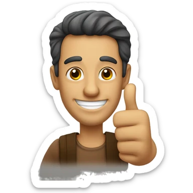 Smiling Spanish man showing thumbs up  sticker