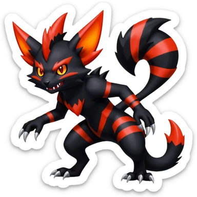 Shiny Dark Exotic Weavile-Darkrai-Torracat-Zangoose-Hybrid-Creature sticker