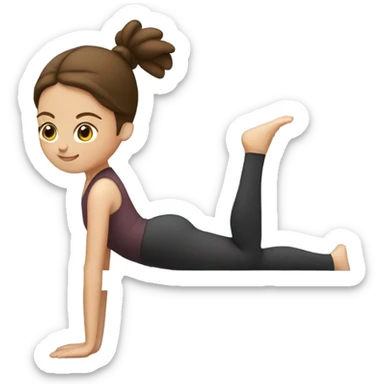 A girl with brown hair doing pilates sticker