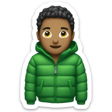 GREEN puffer jacket WITHOUT HOODIE sticker