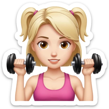 Pretty girl lifting weights sticker
