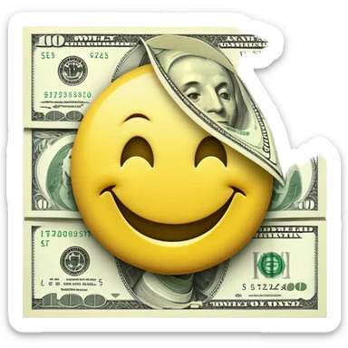 Money smiley face  sticker
