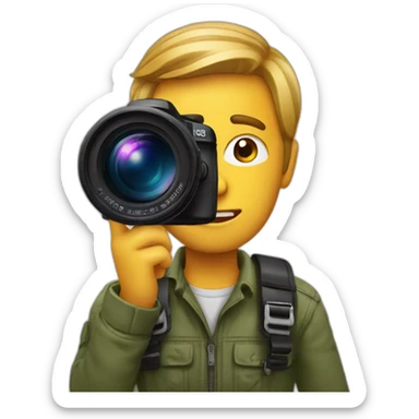 Photographe renting à camera sticker
