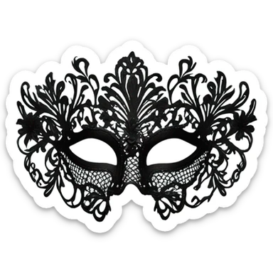black lace masquerade mask sticker