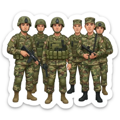 soldiers in camouflage sticker