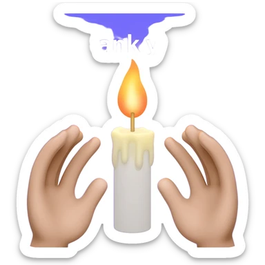 A fb picture that shows thanks with a Vertical position🙏 hands praying and seperatly a candle burning with vilet bluish color backgroundA fb picture that shows thanks with a hands praying and a candle burning with vilet bluish color background and the words Thank you! sticker