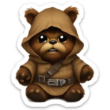 Ewok on a dock sticker