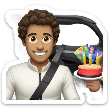 Lando NORRIS Hold birthday cake for you from his car sticker