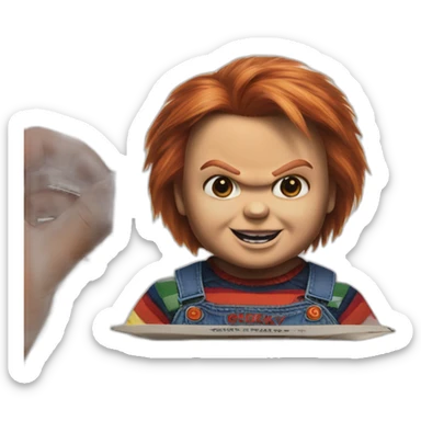 chucky doll box sticker