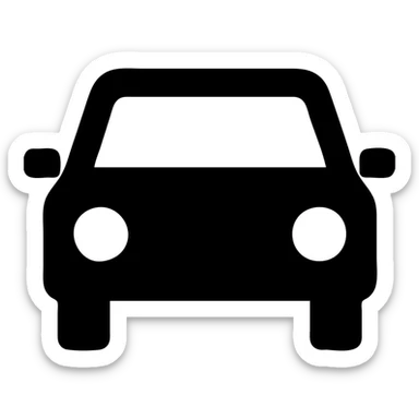 car icon, simple and bold, minimal details, modern look, suitable for app or website icon sticker