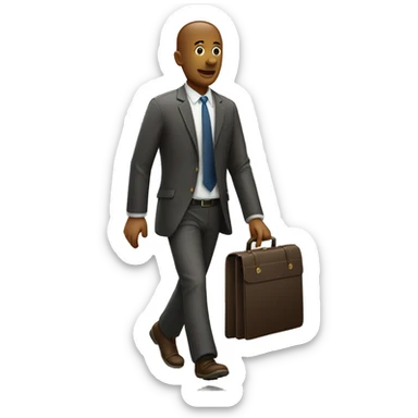 walking man with briefcase  sticker