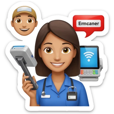 supermarket cashier sticker