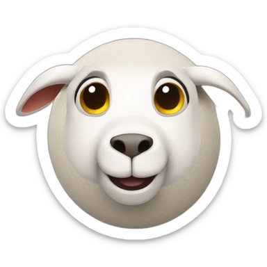 3d sphere with a cartoon Goat skin texture with big childish eyes sticker