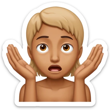 whining face begging with hands sticker