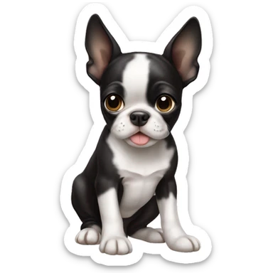 Boston terrier puppy sticker